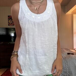 Lafayette 148 white linen top